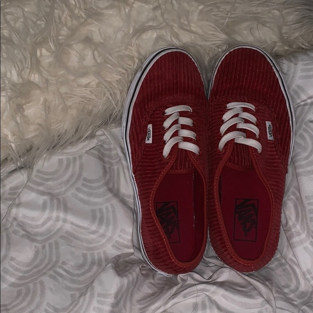 red corduroy authentic vans
